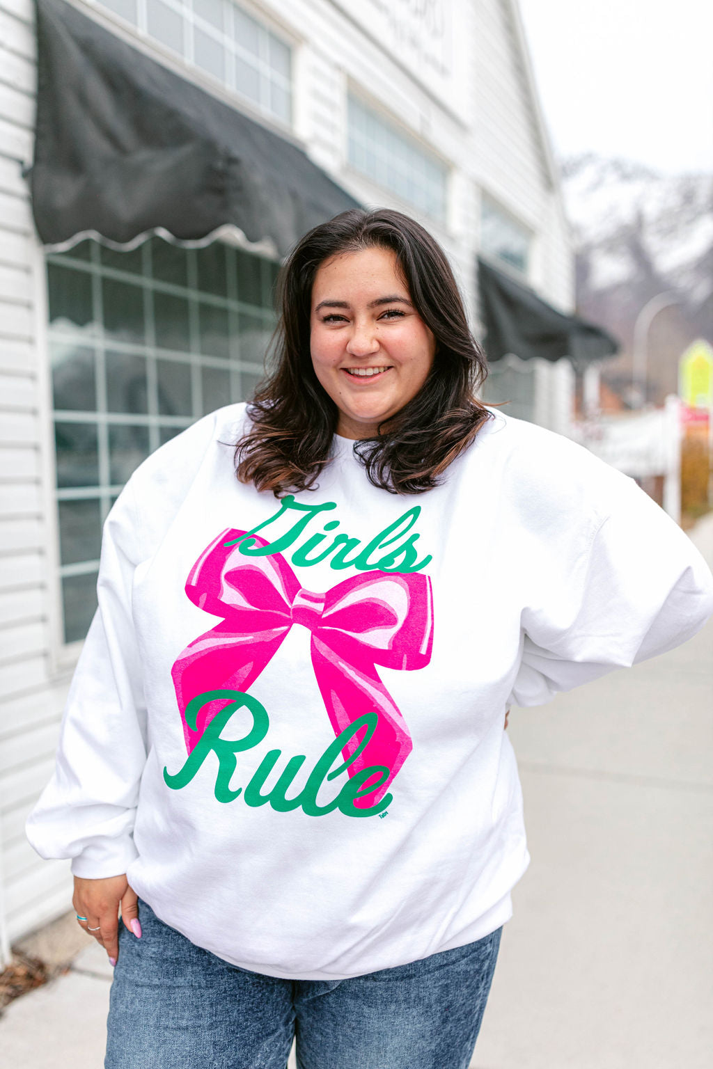 TABY ORIGINAL: Girls Rule Pullover Crew Neck in Sizes XS-5X!***