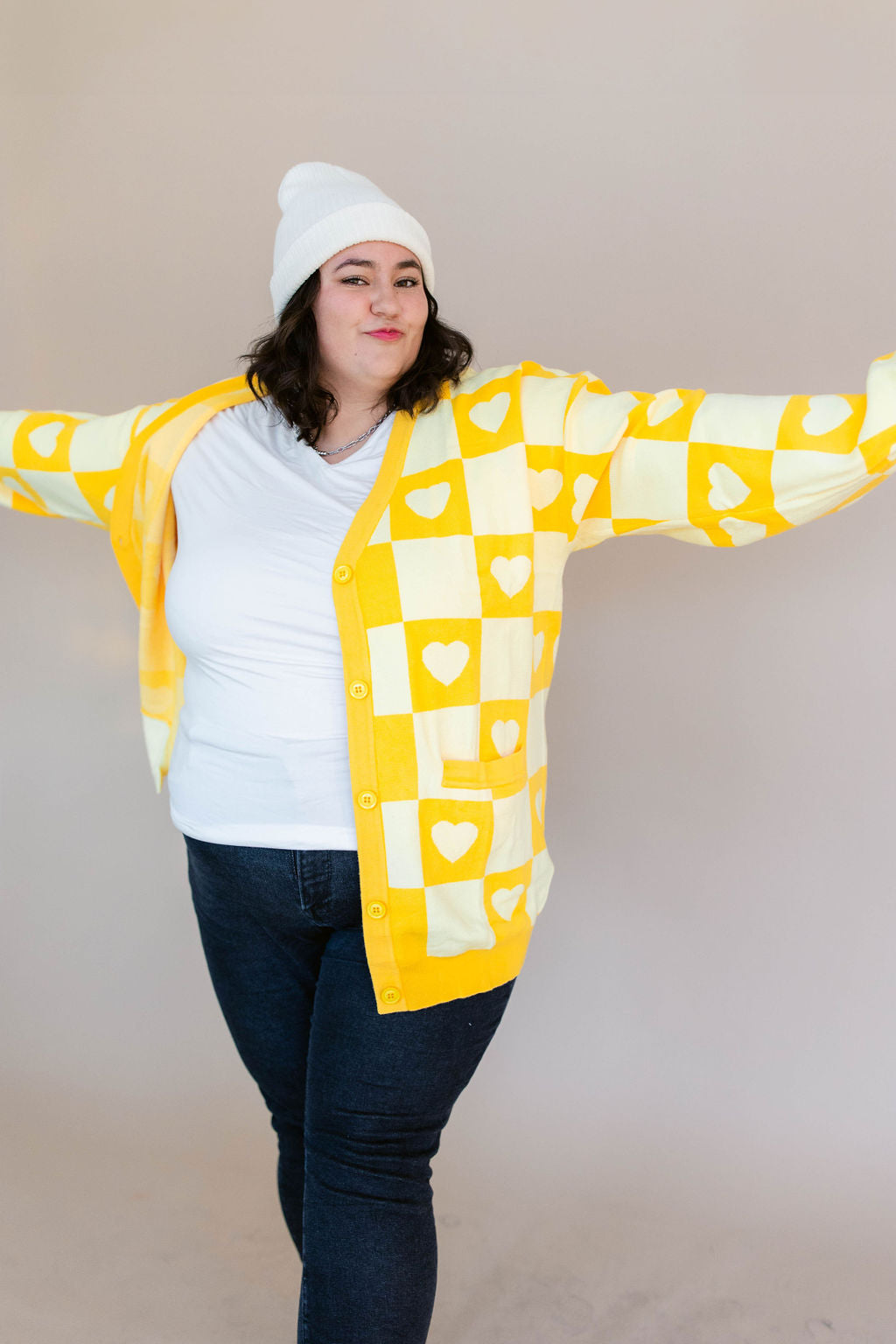 TABY ORIGINAL: Radical Self Love Cardigan In YELLOW*** Sizes XS-5X!***