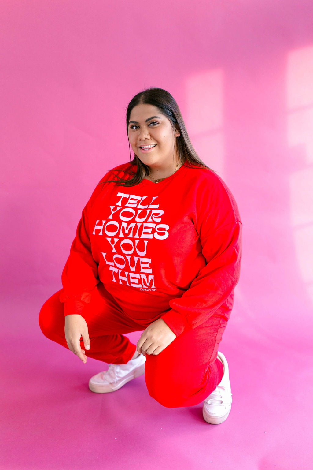 TABY ORIGINAL DESIGN: Tell Your Homies You Love Them Set in RED*** PUFF***& ULTRA SOFT***