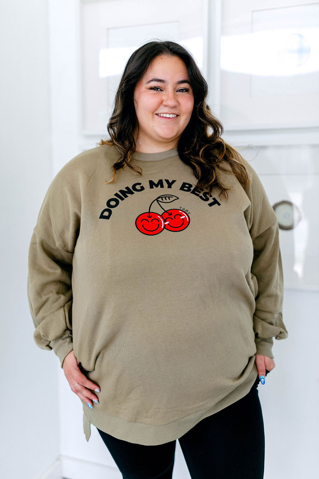TABY ORIGINAL DESIGN: Doing My Best Long Line Crewneck***
