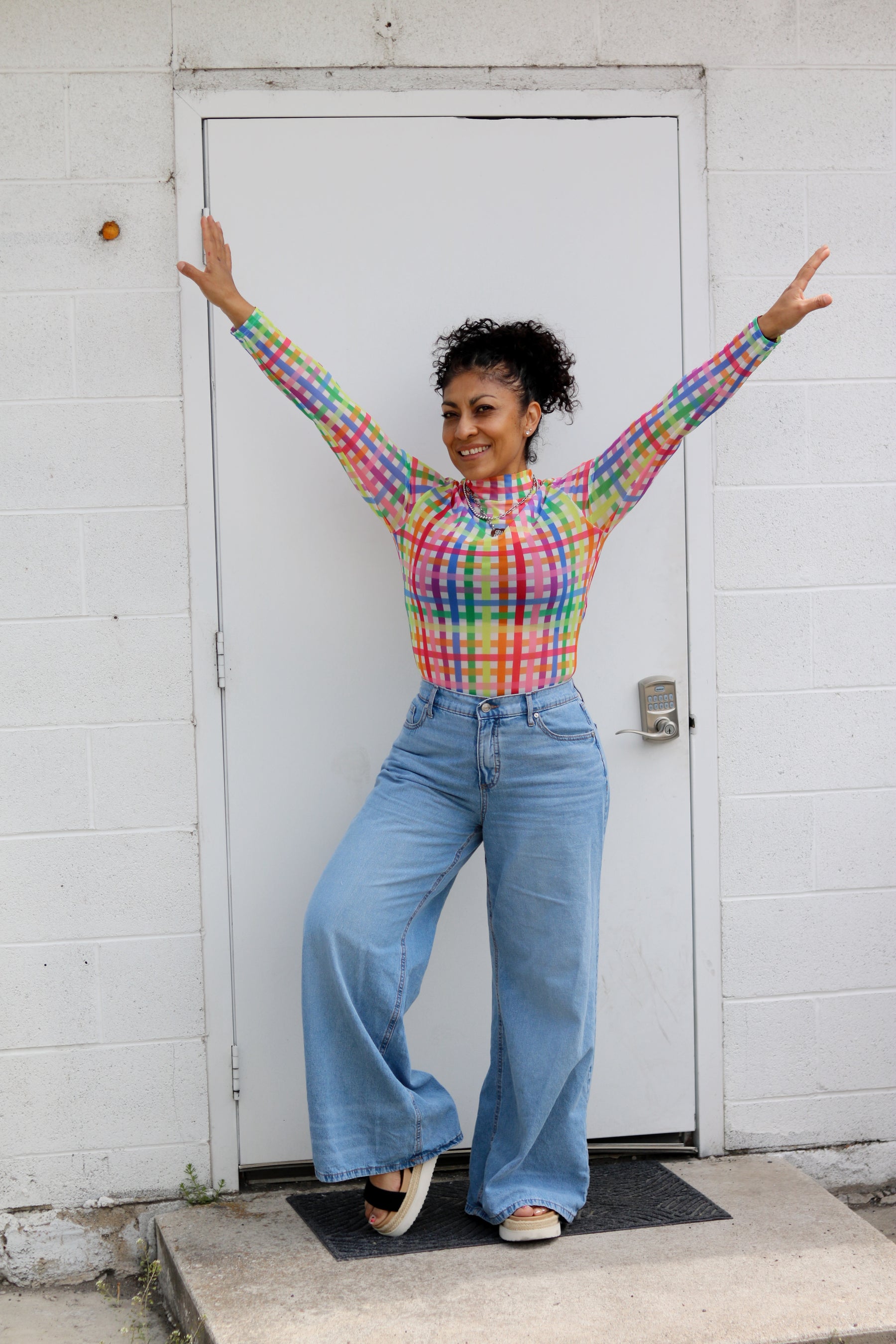 TABY ORIGINAL: Get Noticed Peekaboo Mesh top IN SIZES XS-5X***