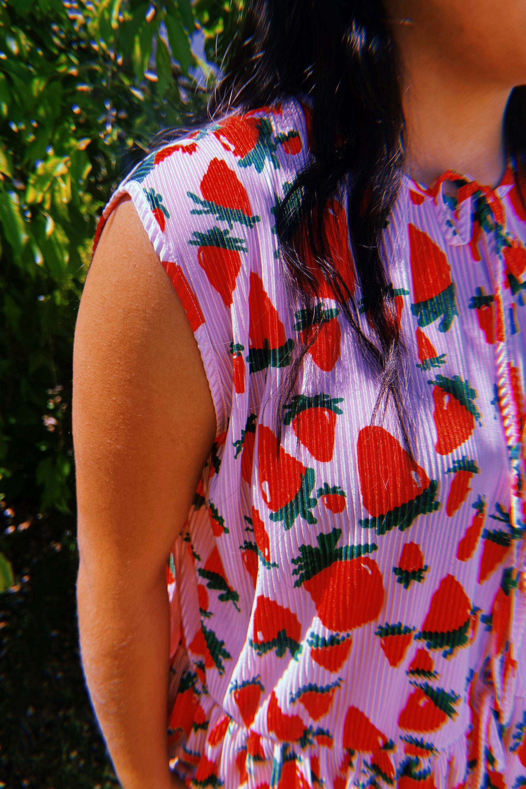 TABY ORIGINAL: Strawberry Fields Plisse Short/Vest Set In Sizes XS-5X!***