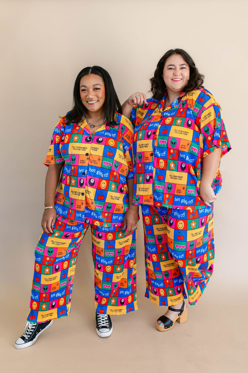 TABY ORIGINAL: Working On Myself Plisse Pant Set RESTOCKED IN SIZES XS-5X!***