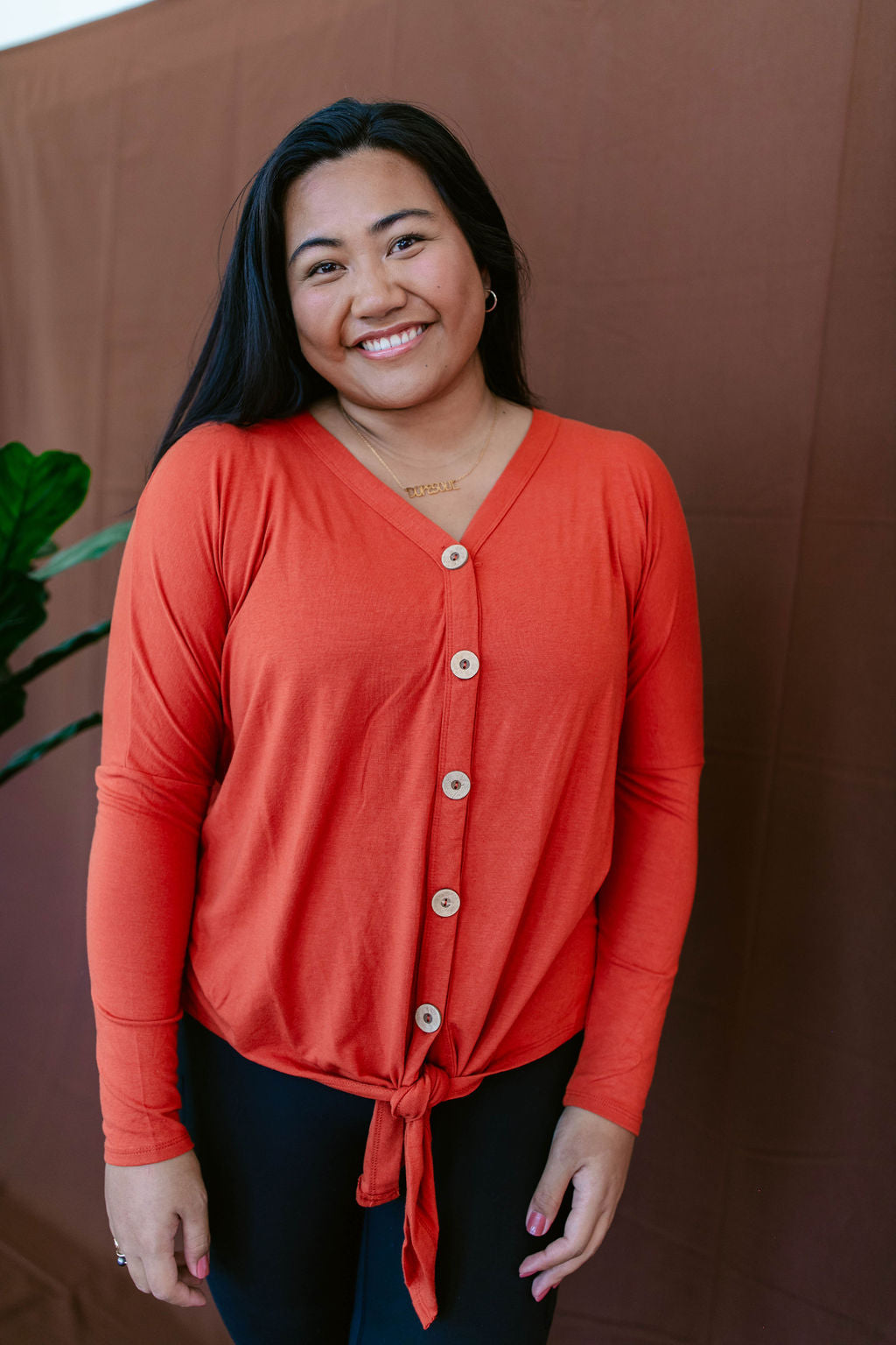 Emma Button Down Tie Tee