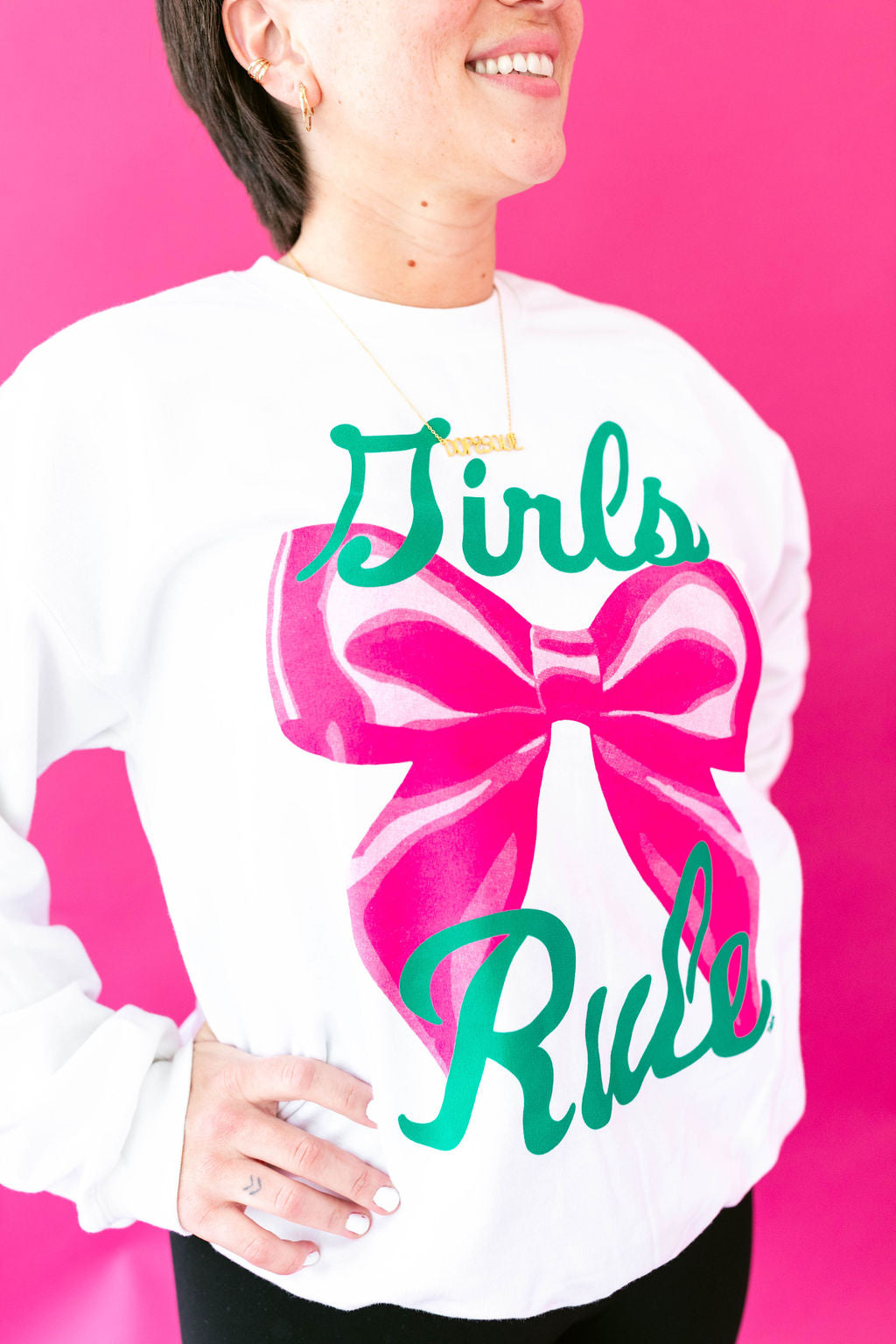 TABY ORIGINAL: Girls Rule Pullover Crew Neck in Sizes XS-5X!***