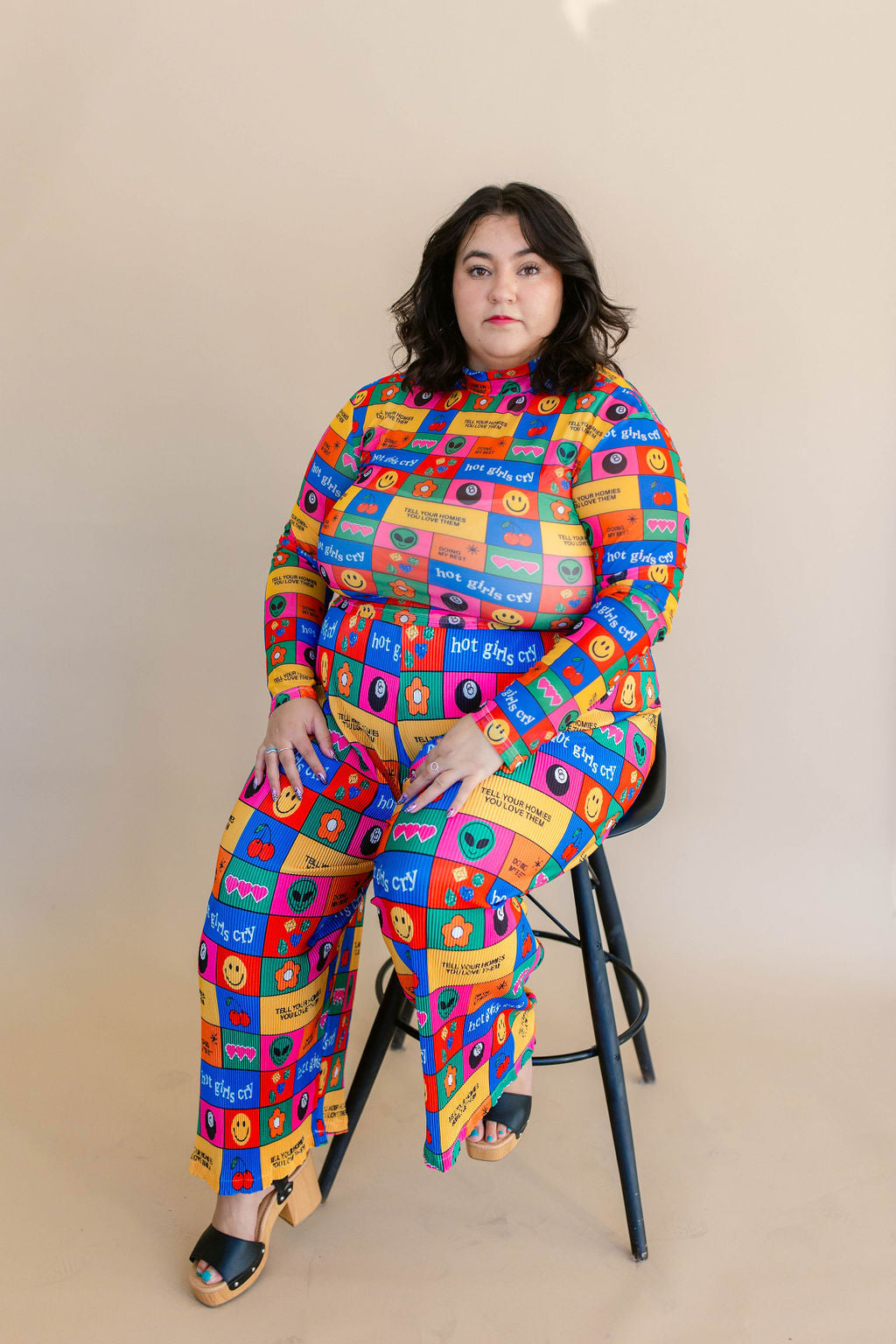 TABY ORIGINAL: Working On Myself Plisse Pant Set RESTOCKED IN SIZES XS-5X!***