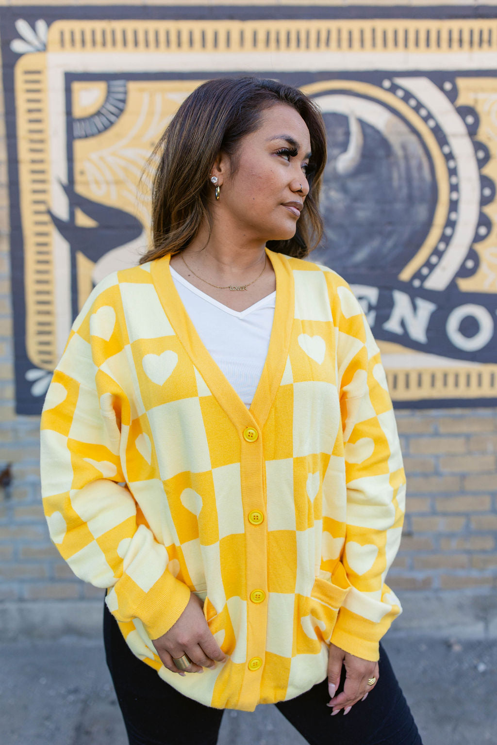TABY ORIGINAL: Radical Self Love Cardigan In YELLOW*** Sizes XS-5X!***