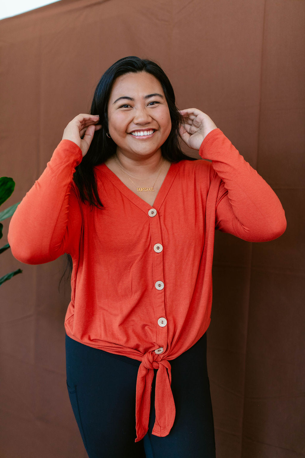 Emma Button Down Tie Tee