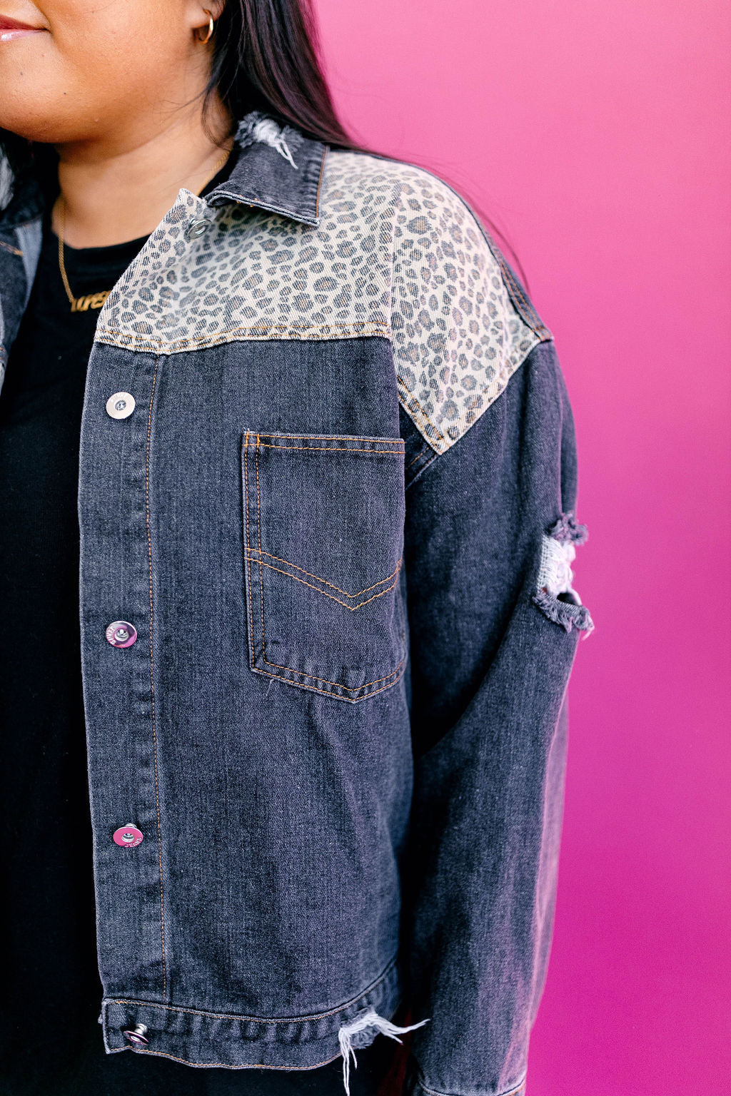 Goodness Gracious Denim Jacket In CHARCOAL*** TABY'S PICK