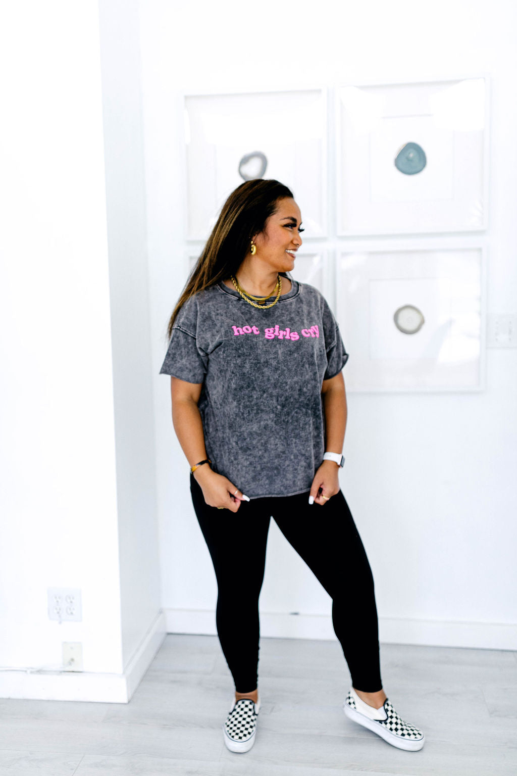 TABY ORIGINAL: Hot Girls Cry Everyday Tee In CHARCOAL*** PUFF***