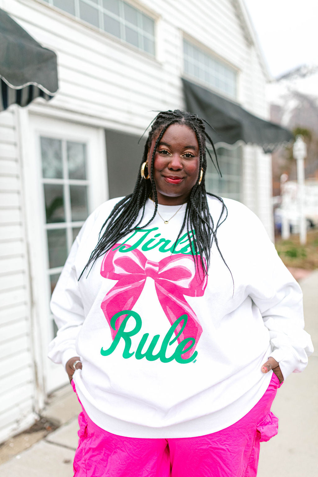 TABY ORIGINAL: Girls Rule Pullover Crew Neck in Sizes XS-5X!***