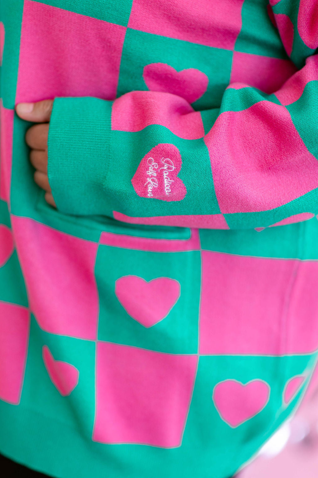 TABY ORIGINAL: Radical Self Love Cardigan In GREEN & PINK*** Sizes XS-5X!***
