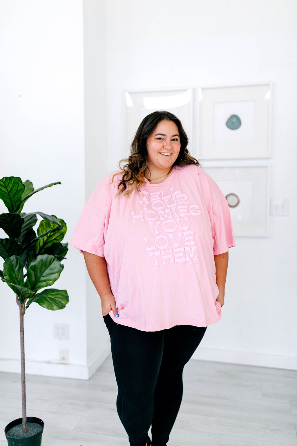 TABY ORIGINAL: Tell Your Homies You Love Them Boxy Tee EXTREME PUFF*** In PINK*** RESTOCKED****