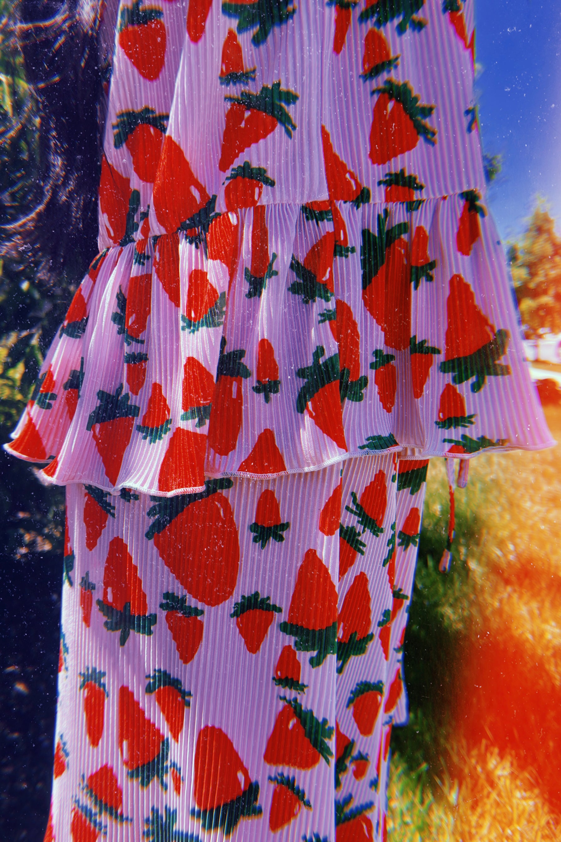 TABY ORIGINAL: Strawberry Fields Plisse Short/Vest Set In Sizes XS-5X!***