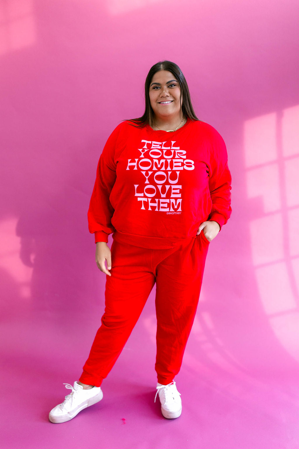 TABY ORIGINAL DESIGN: Tell Your Homies You Love Them Set in RED*** PUFF***& ULTRA SOFT***