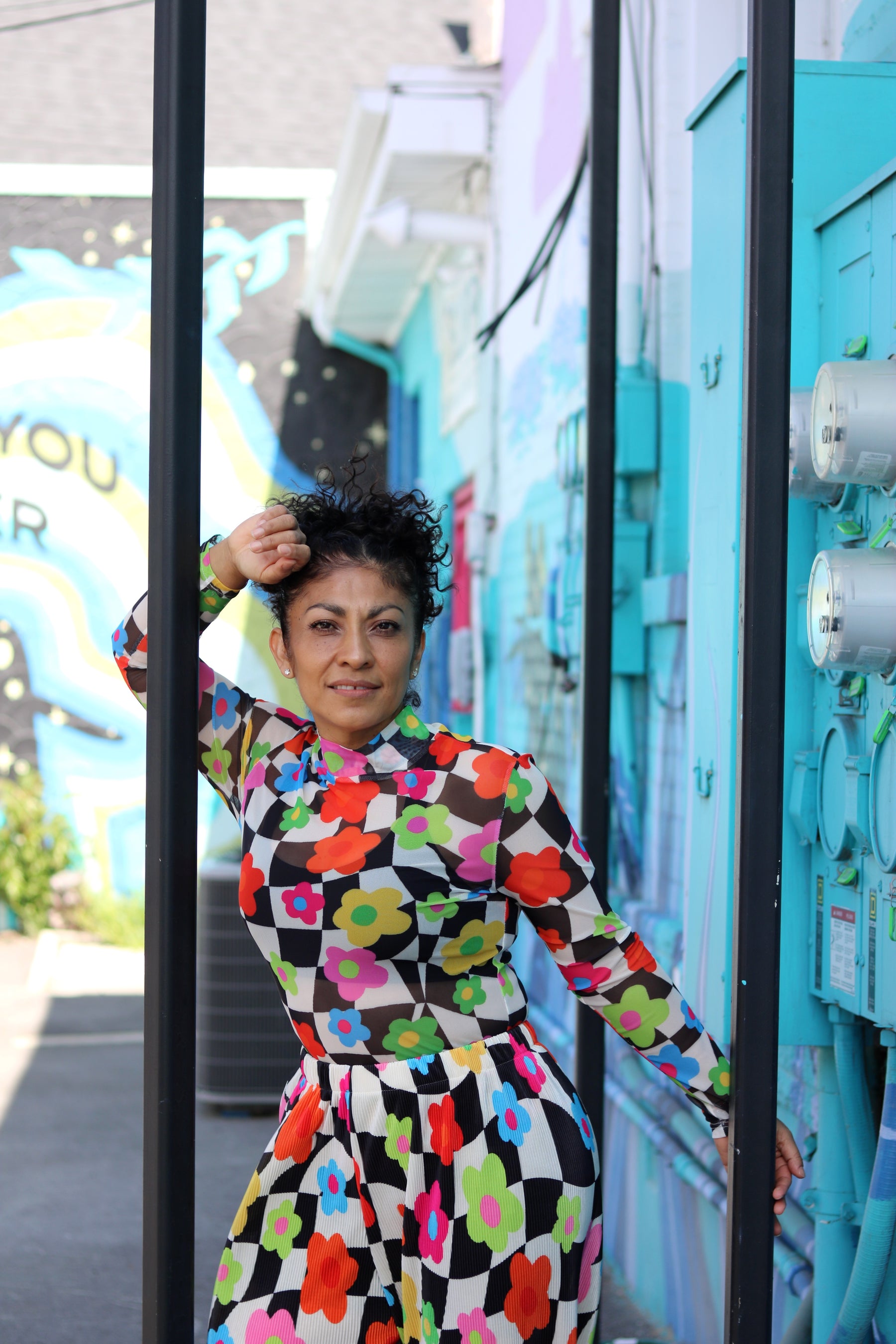 TABY ORIGINAL: In My Blooming Era Peekaboo Mesh top IN SIZES XS-5X***