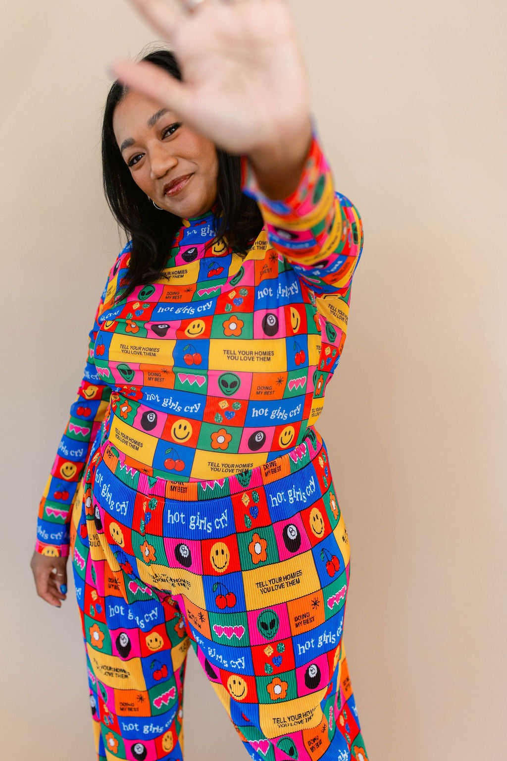 TABY ORIGINAL: Working On Myself Plisse Pant Set RESTOCKED IN SIZES XS-5X!***