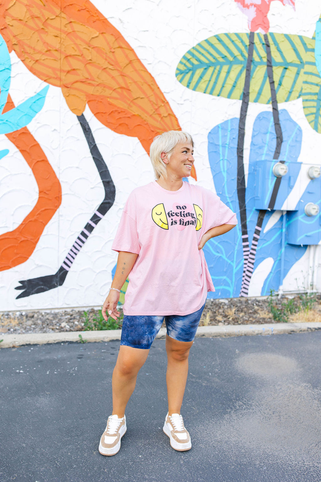 TABY ORIGINAL: No Feeling Is Final Boxy Tee In PINK*** RESTOCKED***