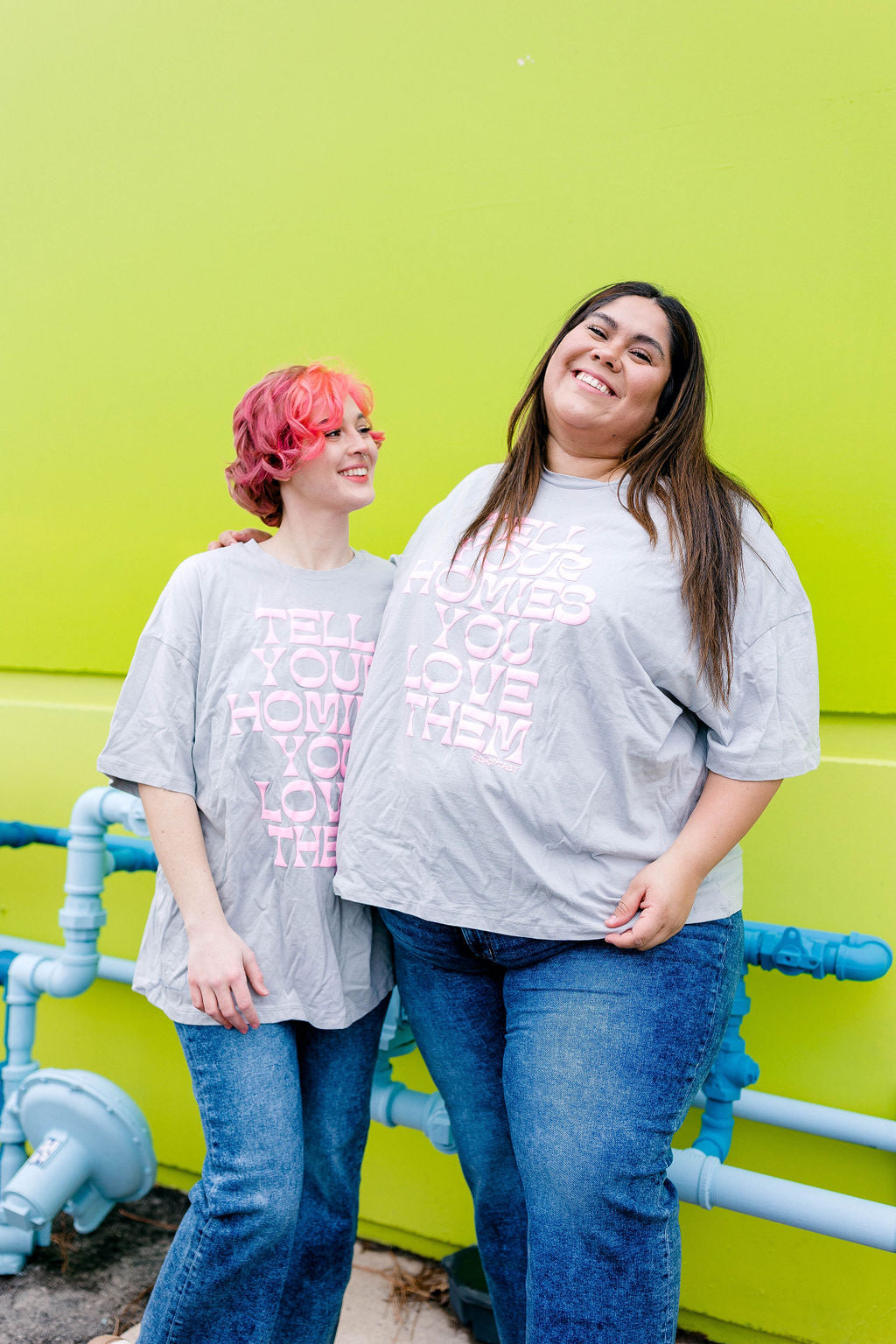 TABY ORIGINAL: Tell Your Homies You Love Them Boxy Tee IN PUFF*** IN STONE GREY***
