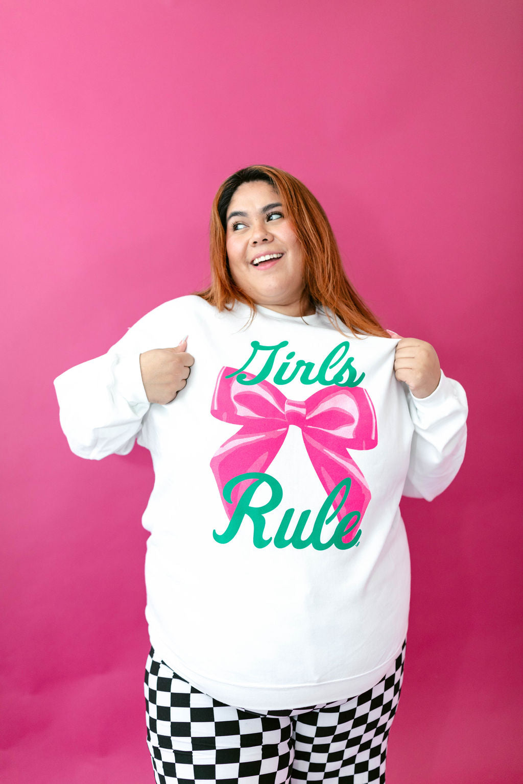 TABY ORIGINAL: Girls Rule Pullover Crew Neck in Sizes XS-5X!***