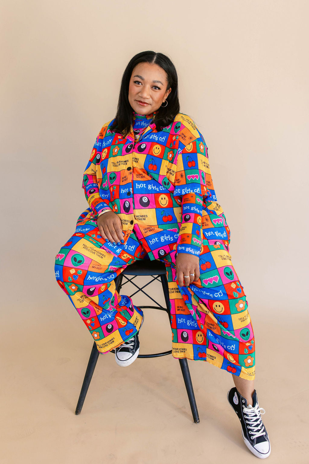TABY ORIGINAL: Working On Myself Plisse Pant Set RESTOCKED IN SIZES XS-5X!***