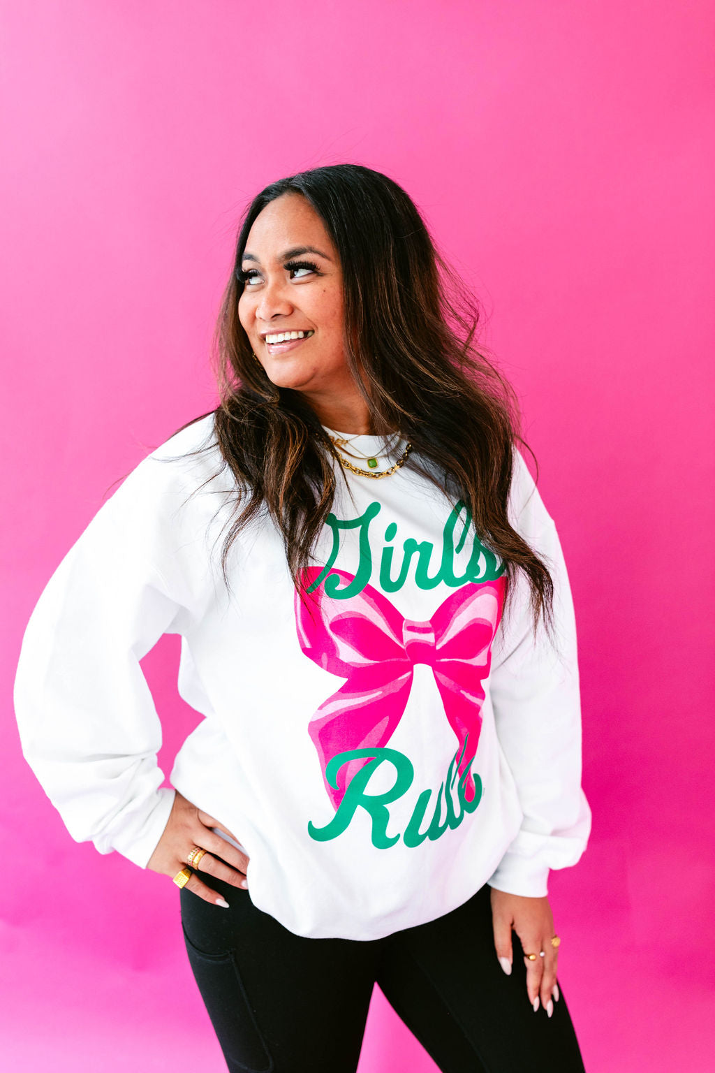 TABY ORIGINAL: Girls Rule Pullover Crew Neck in Sizes XS-5X!***