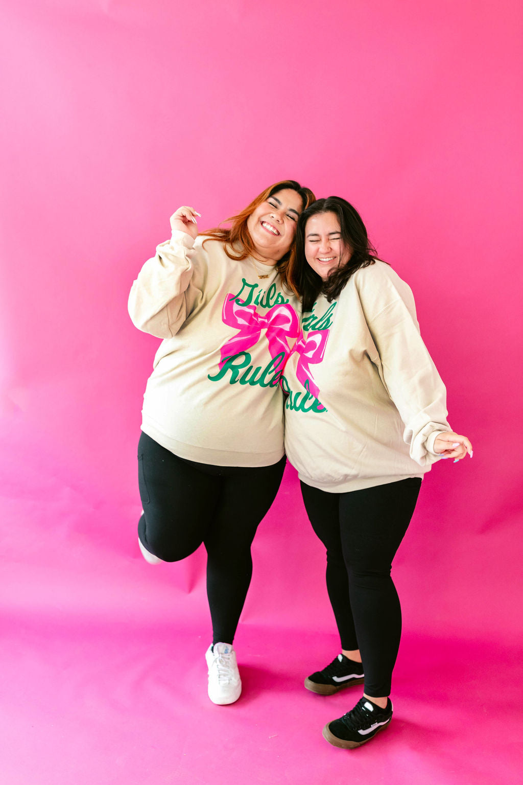 TABY ORIGINAL: Girls Rule Pullover Crew Neck in SAND*** In Sizes XS-5X!***