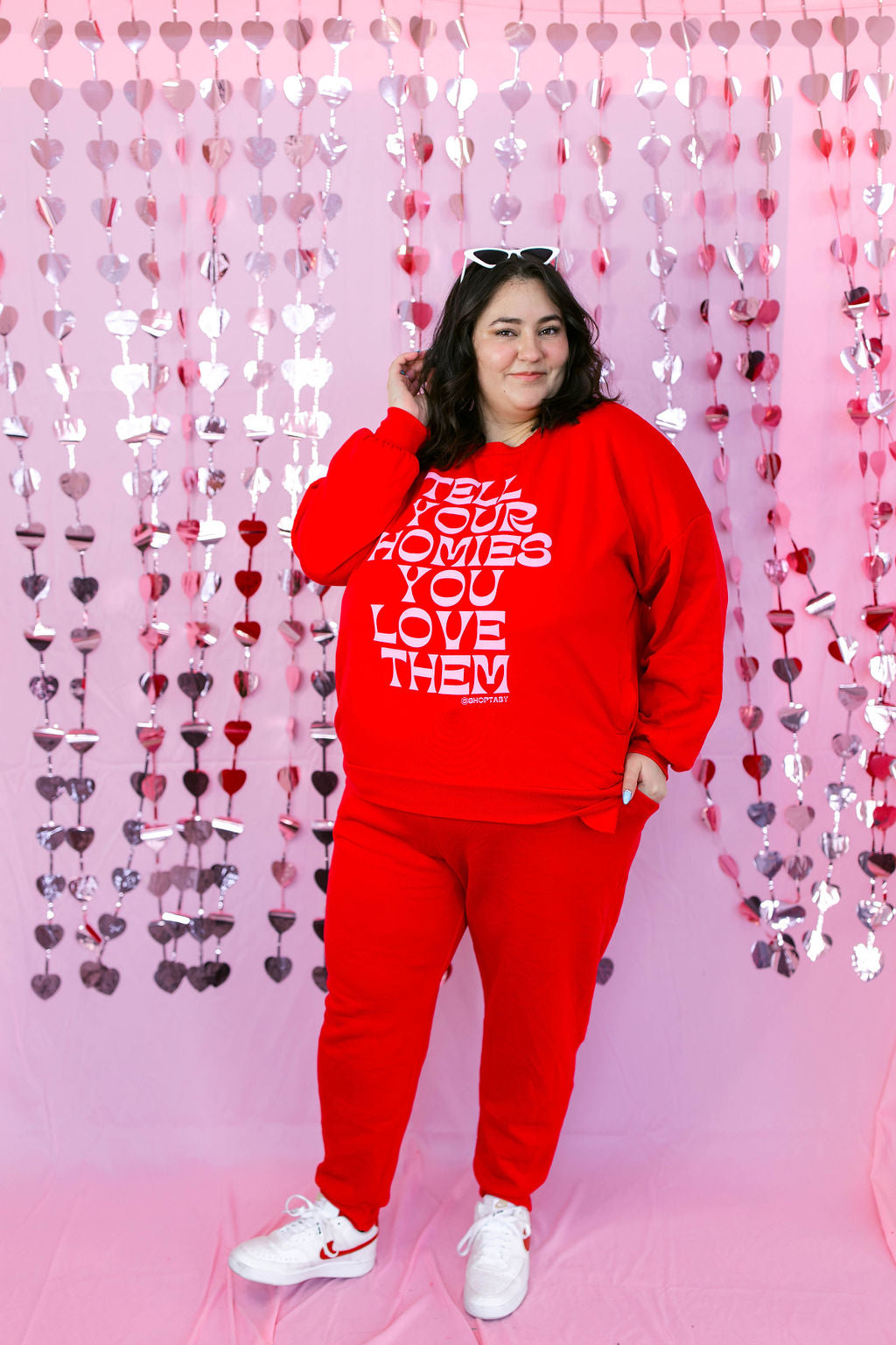 TABY ORIGINAL DESIGN: Tell Your Homies You Love Them Set in RED*** PUFF***& ULTRA SOFT***