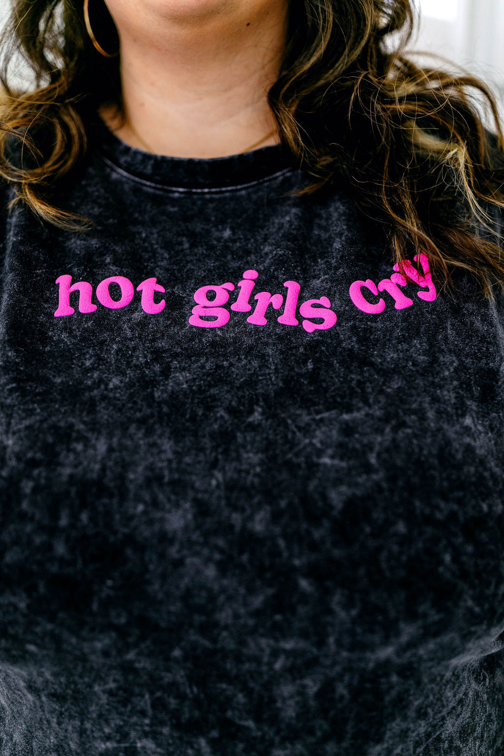 TABY ORIGINAL: Hot Girls Cry Pullover In CHARCOAL*** PUFF***