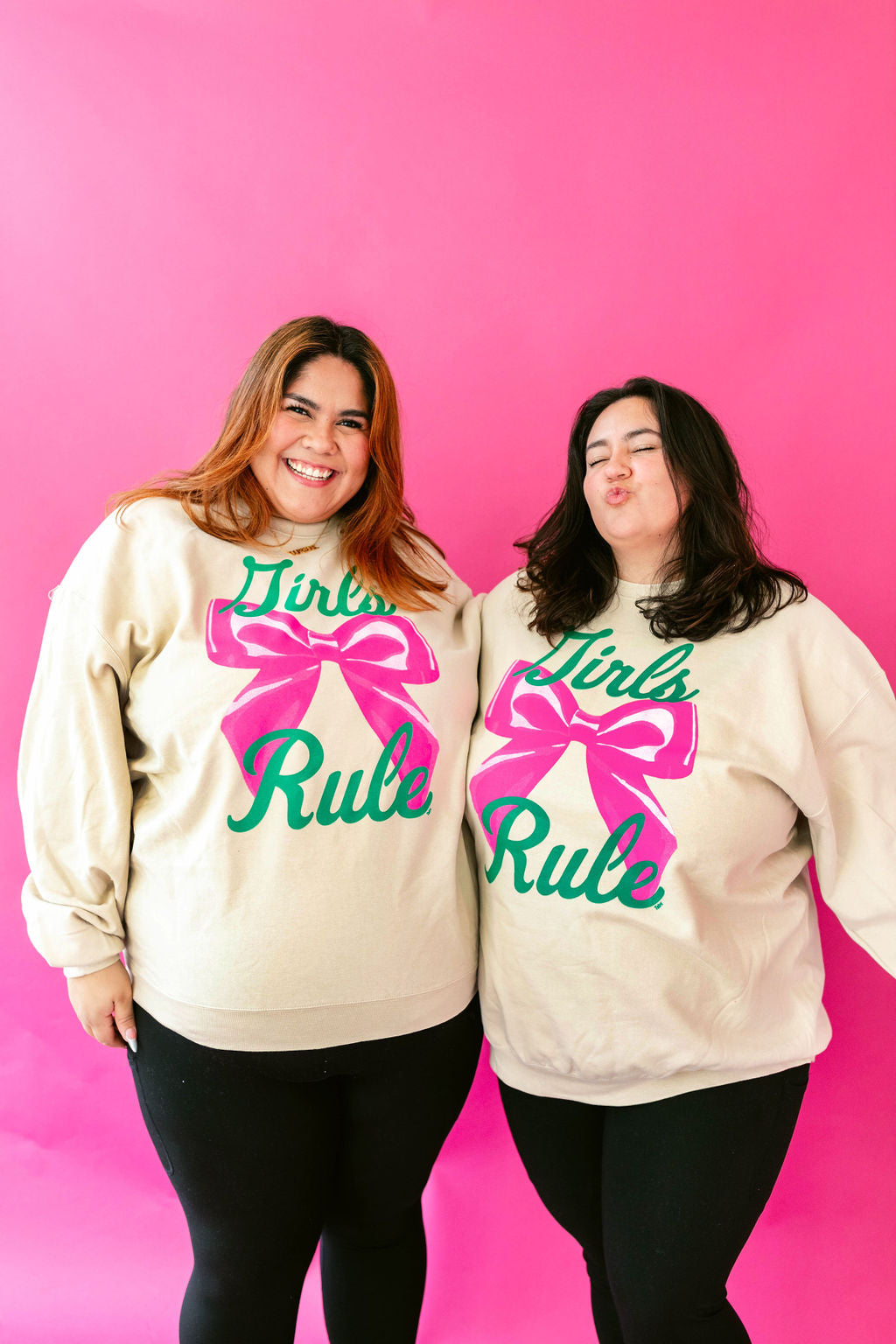 TABY ORIGINAL: Girls Rule Pullover Crew Neck in SAND*** In Sizes XS-5X!***