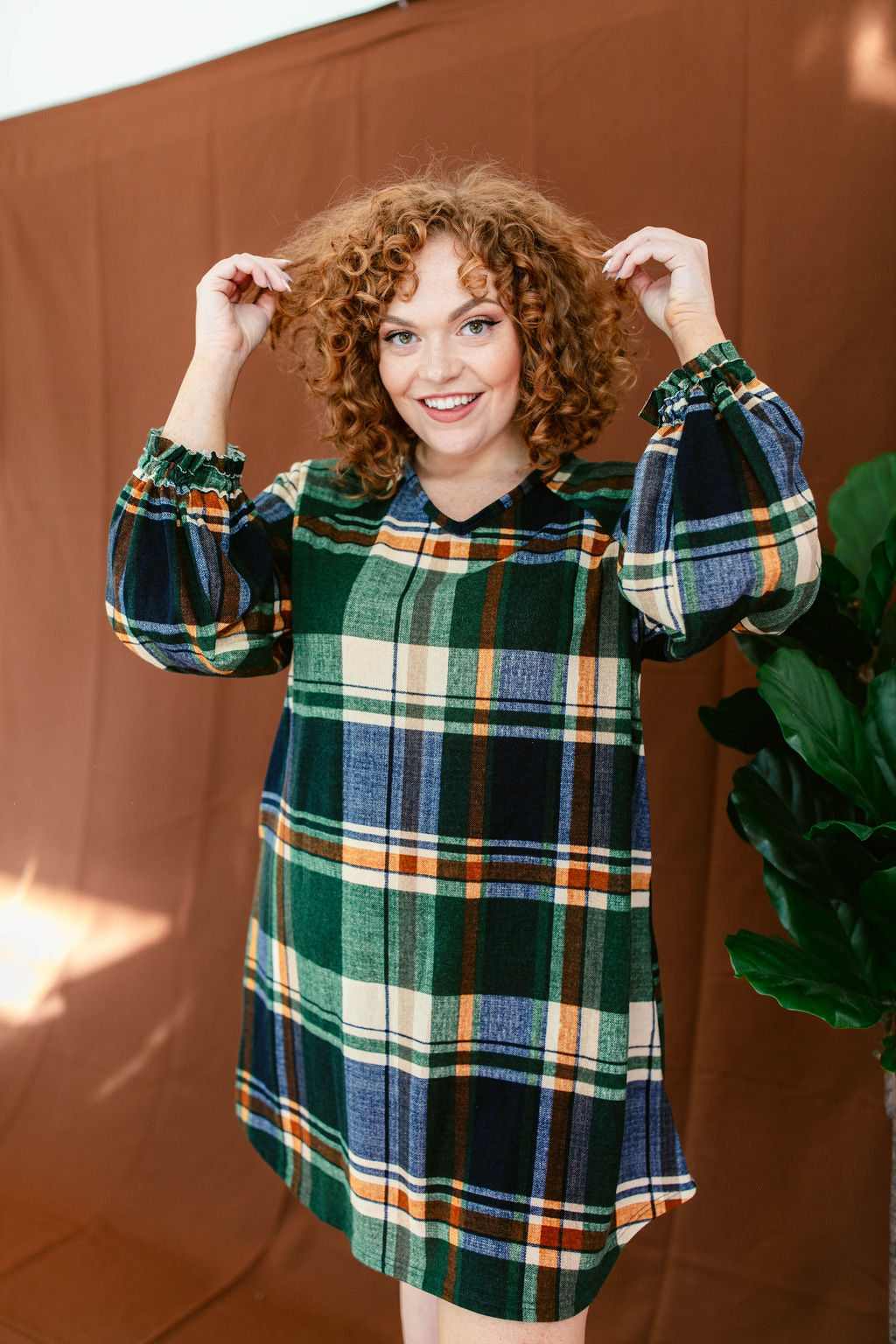 Turning Heads Plaid Dress TABY'S PICK***