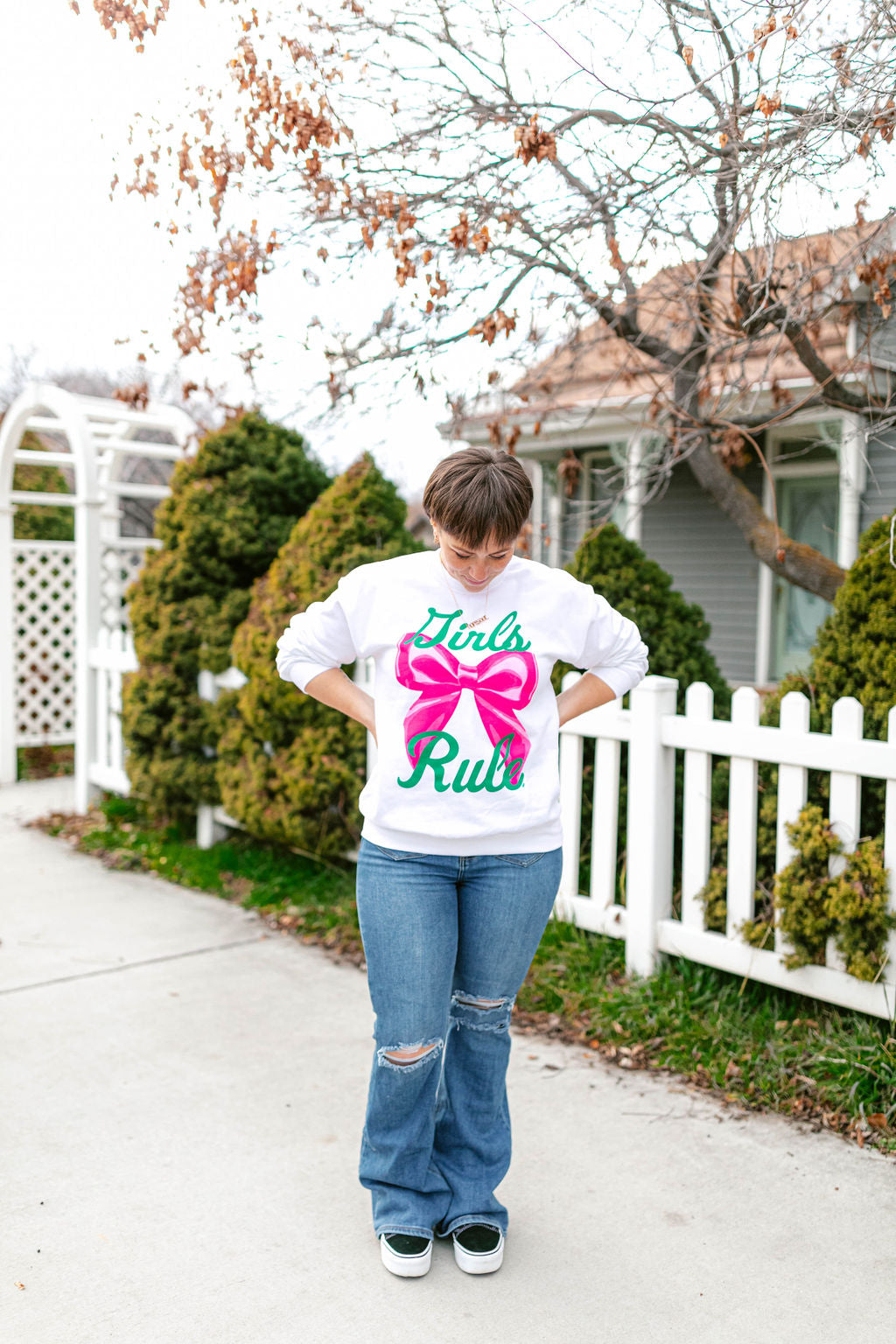 TABY ORIGINAL: Girls Rule Pullover Crew Neck in Sizes XS-5X!***