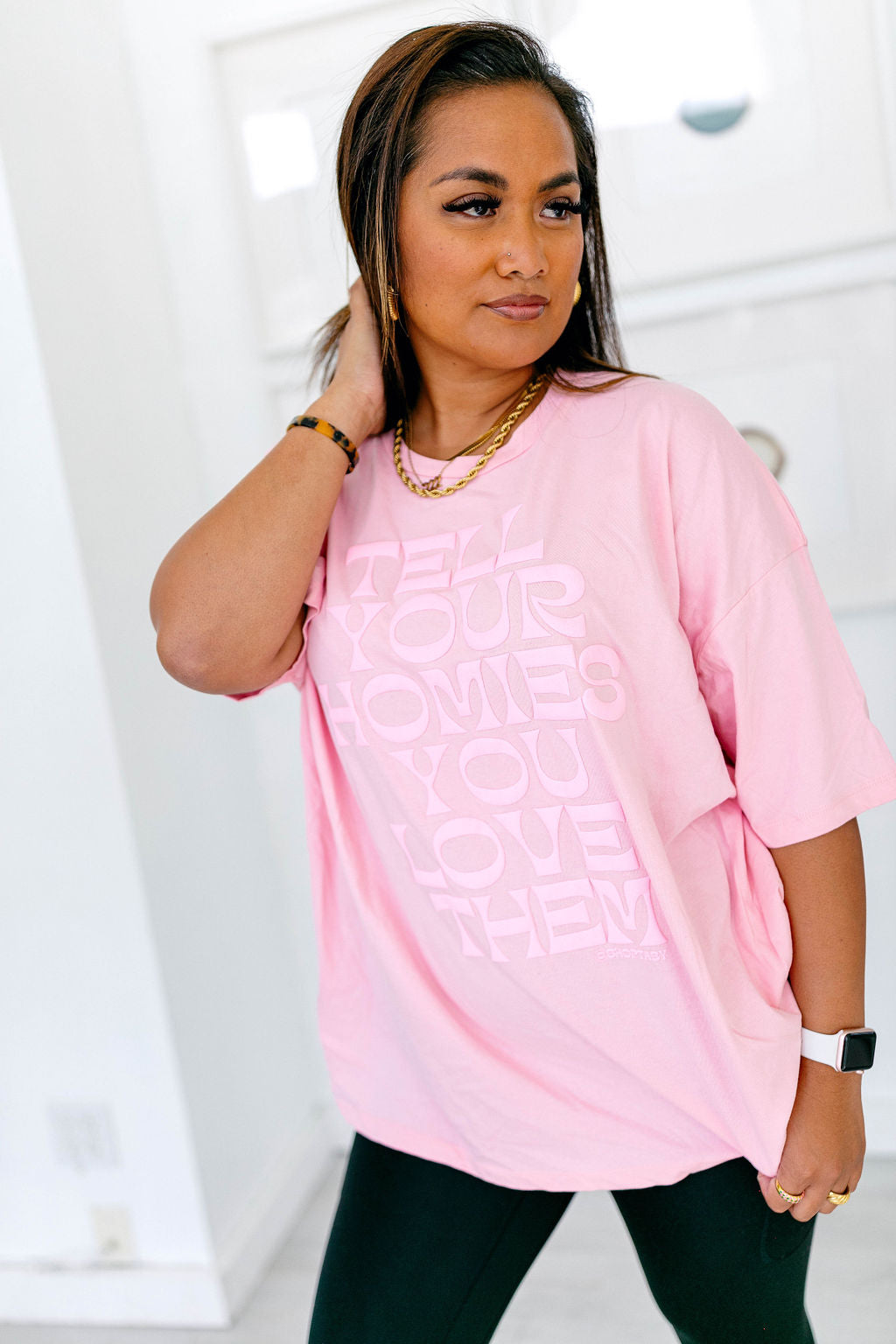 TABY ORIGINAL: Tell Your Homies You Love Them Boxy Tee EXTREME PUFF*** In PINK*** RESTOCKED****