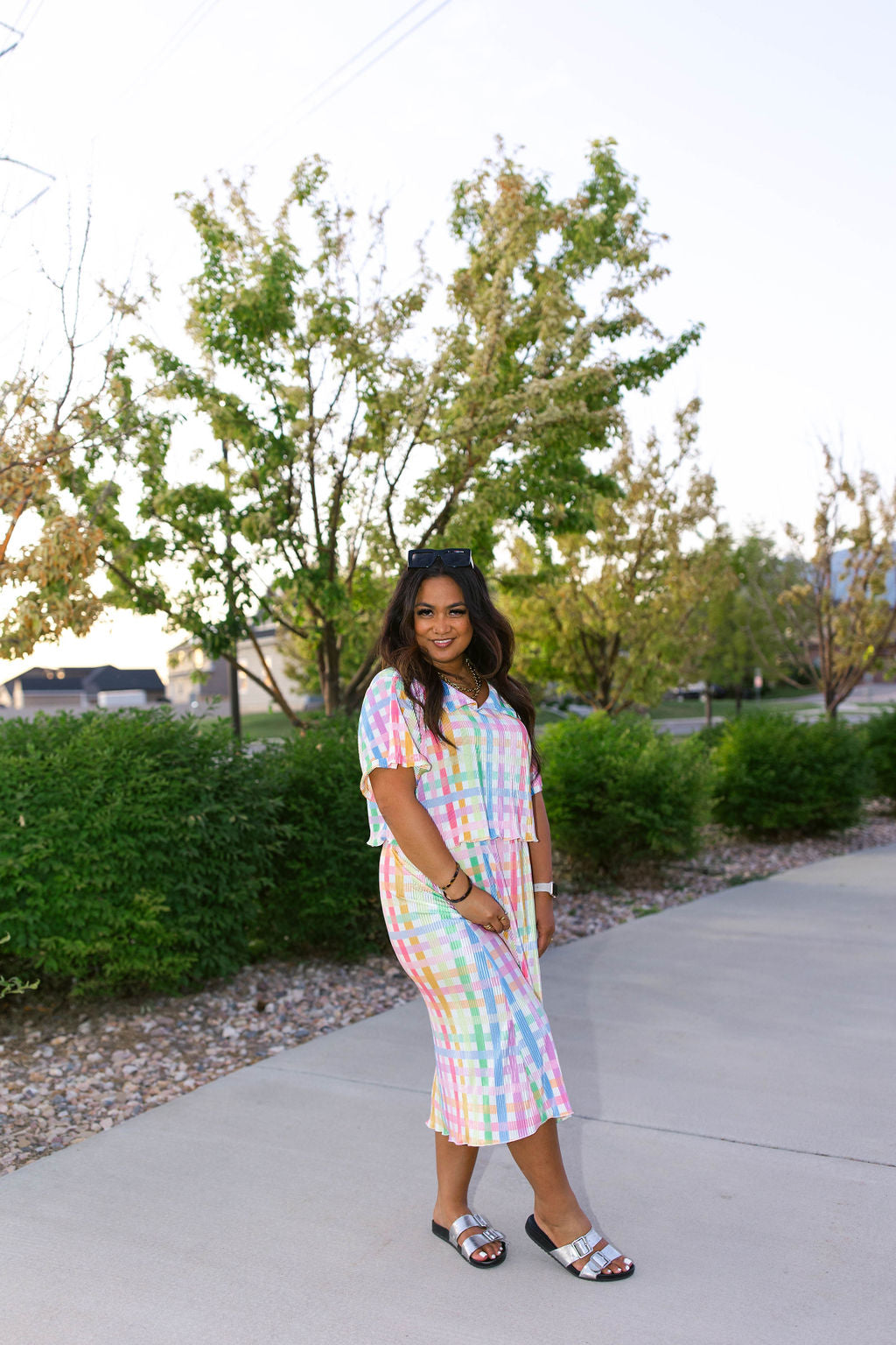 TABY ORIGINAL: Get Noticed Plissé Skirt Set *** Sizes XS-5X***