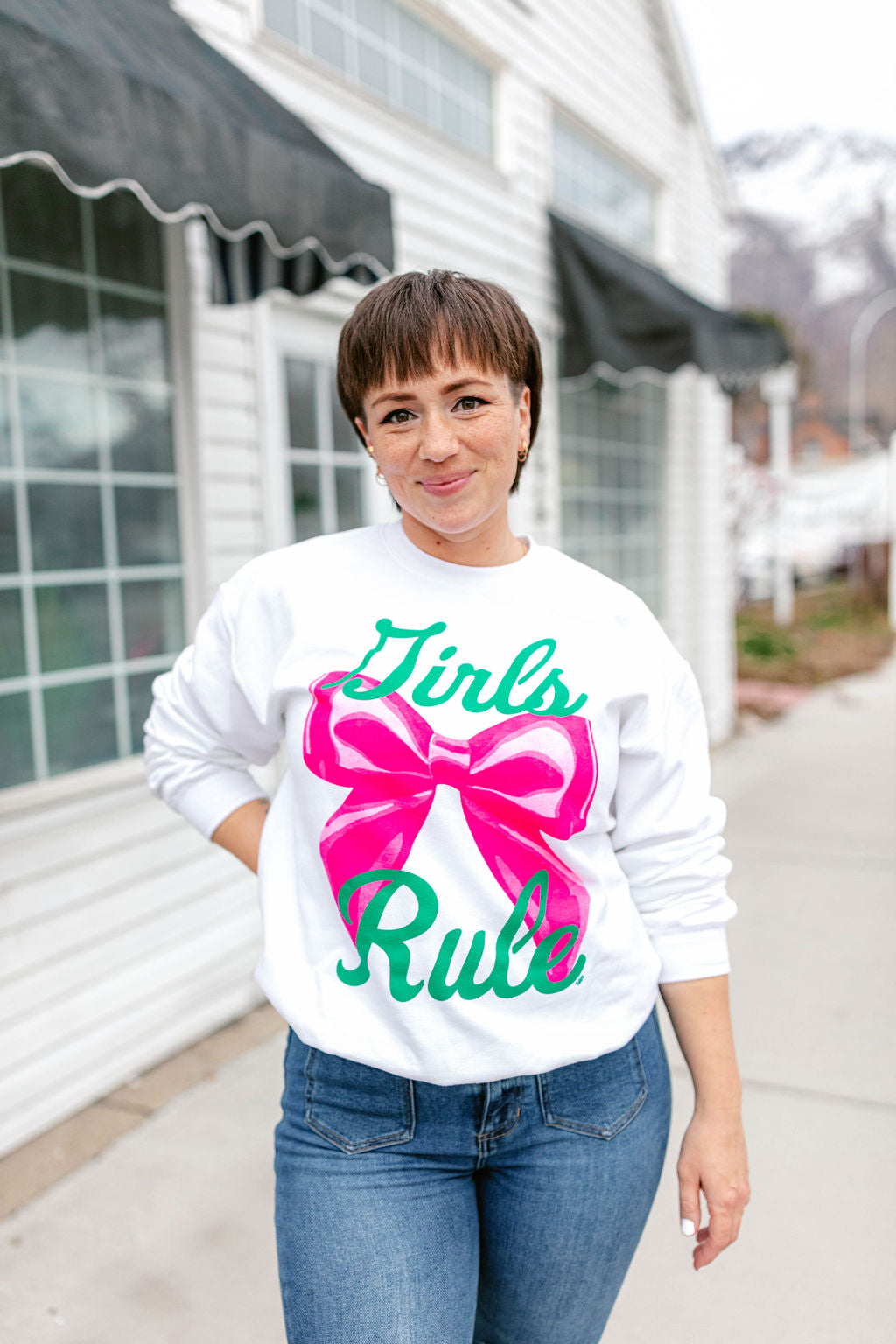 TABY ORIGINAL: Girls Rule Pullover Crew Neck in Sizes XS-5X!***