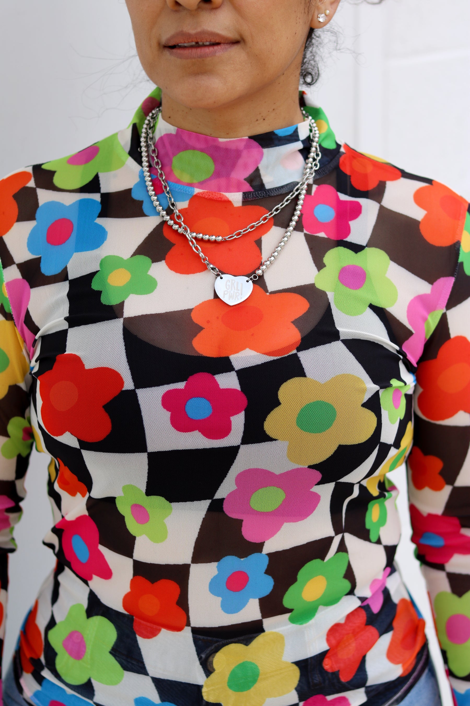 TABY ORIGINAL: In My Blooming Era Peekaboo Mesh top IN SIZES XS-5X***