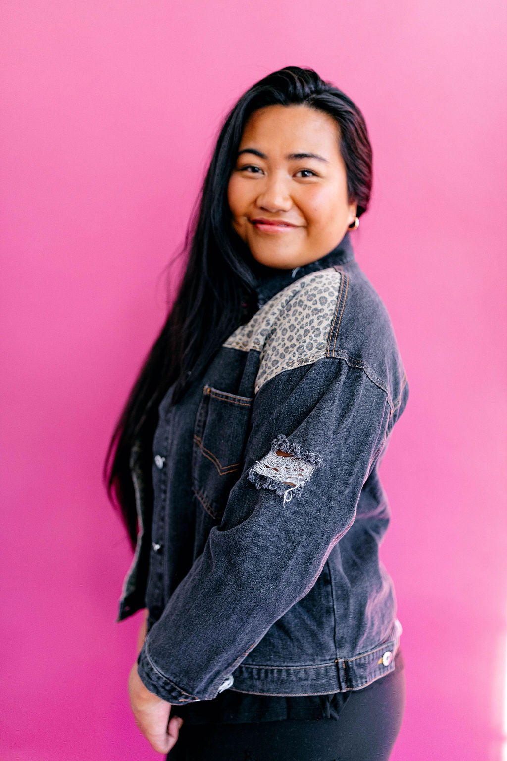Goodness Gracious Denim Jacket In CHARCOAL*** TABY'S PICK