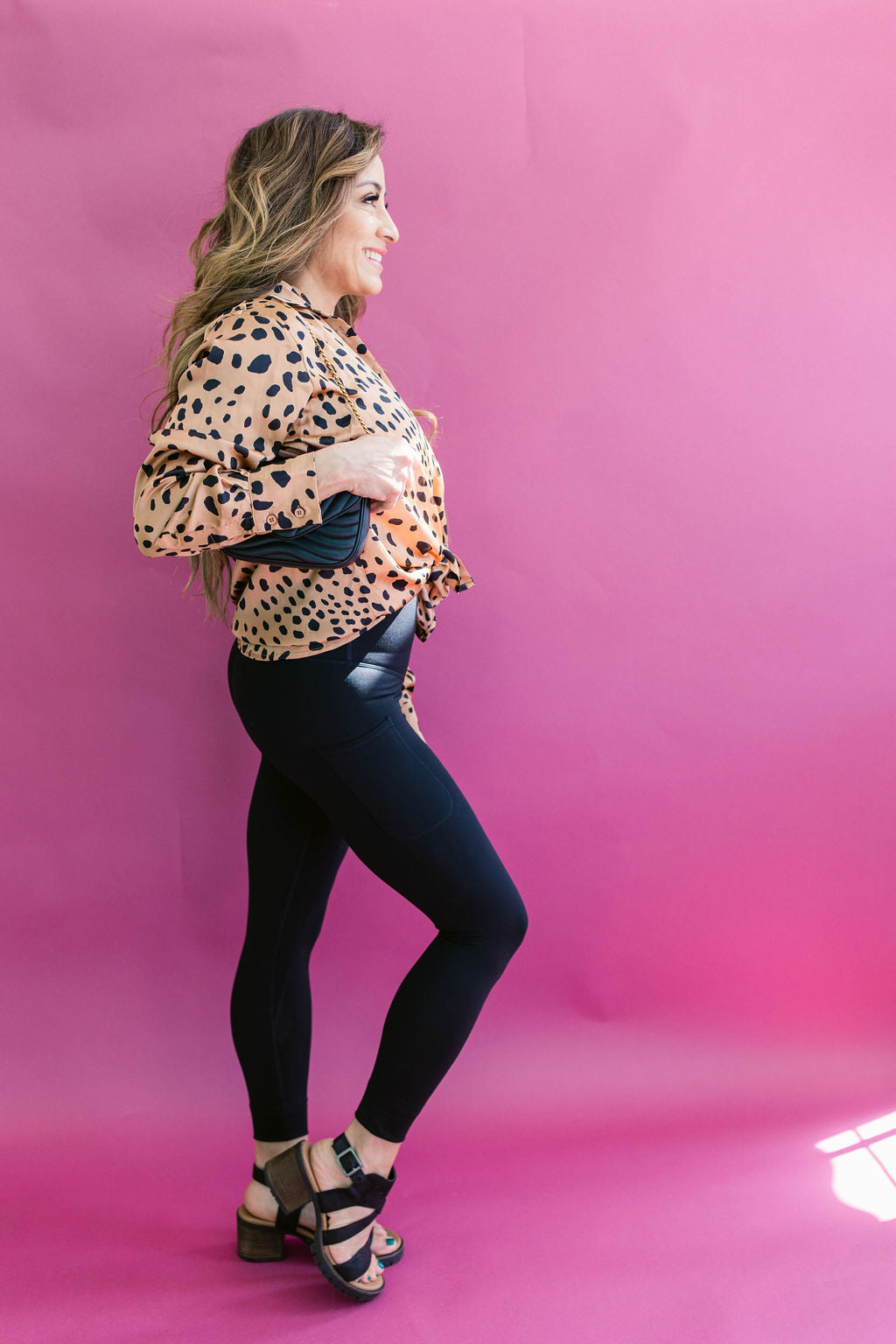 Behind The Scenes Satin Leopard Top