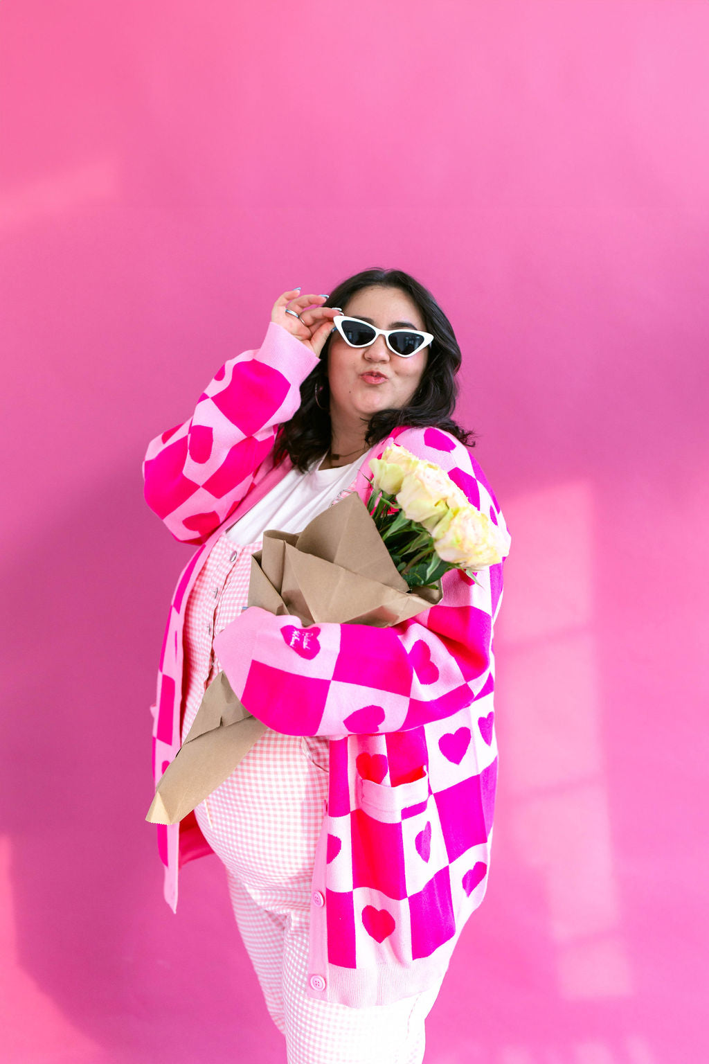 TABY ORIGINAL: Radical Self Love Cardigan In PINK*** Sizes XS-5X!***