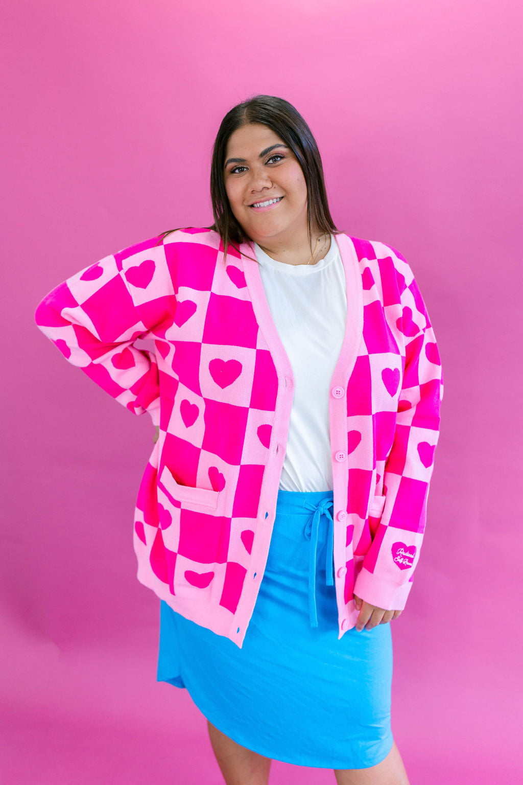TABY ORIGINAL: Radical Self Love Cardigan In PINK*** Sizes XS-5X!***
