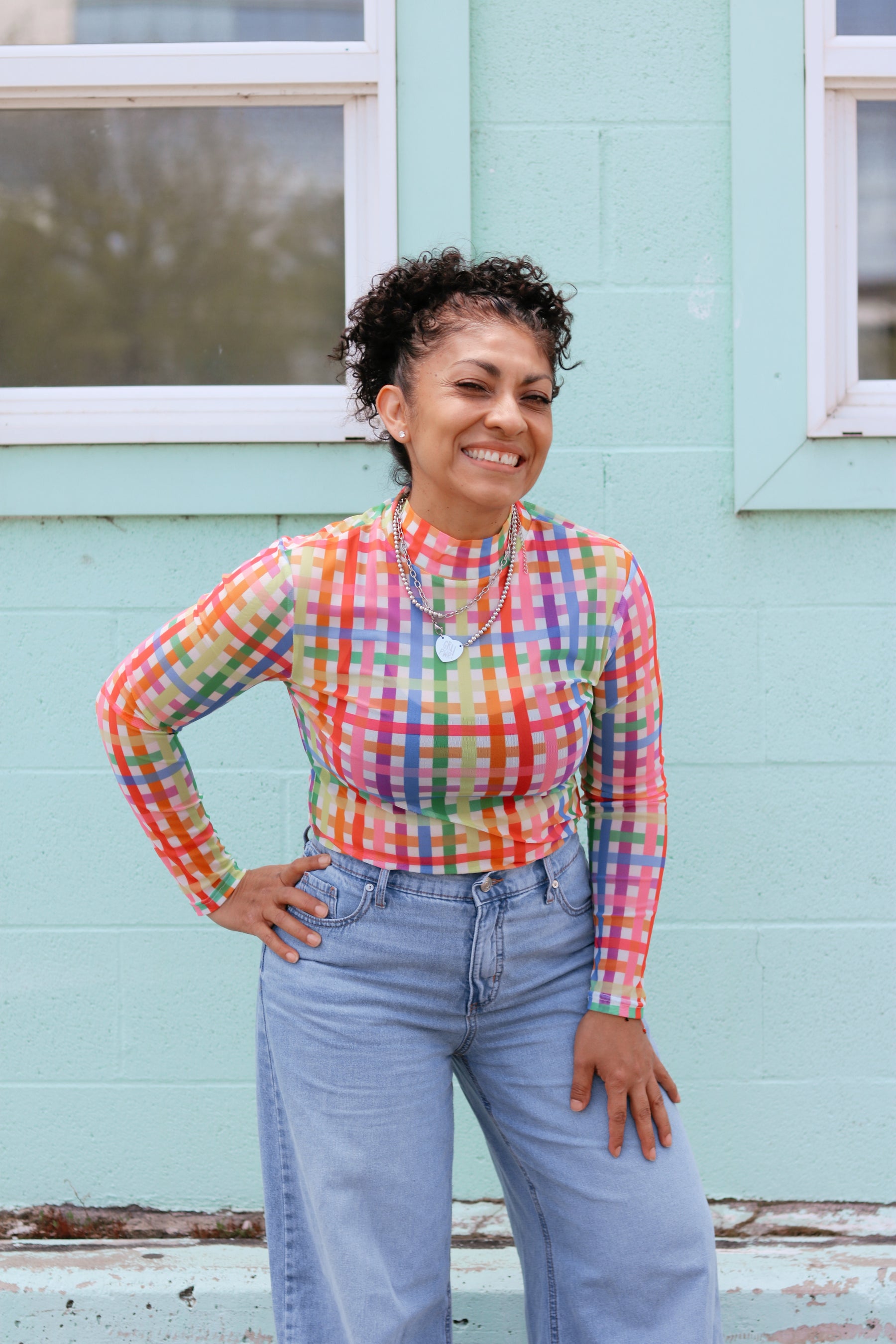 TABY ORIGINAL: Get Noticed Peekaboo Mesh top IN SIZES XS-5X***