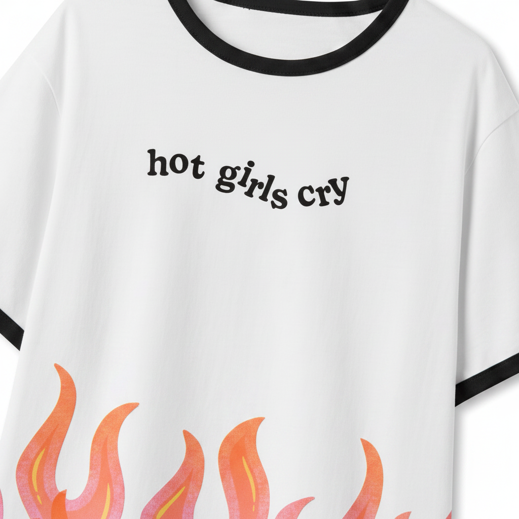 TABY ORIGINAL: Hot Girls Cry X Pretty In Flames Boxy Tee PREORDER PROMO***