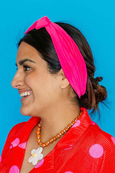 Rose Pink Bow Headband