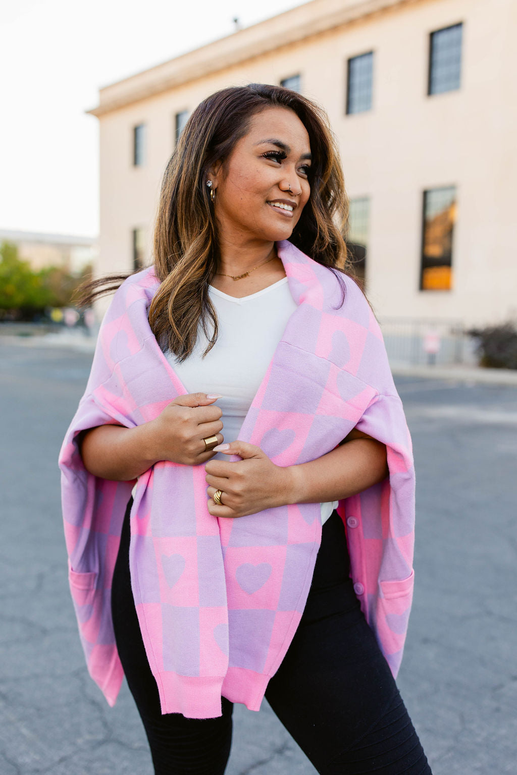 TABY ORIGINAL: Radical Self Love Cardigan In Lavender & Pink*** Sizes XS-5X!***
