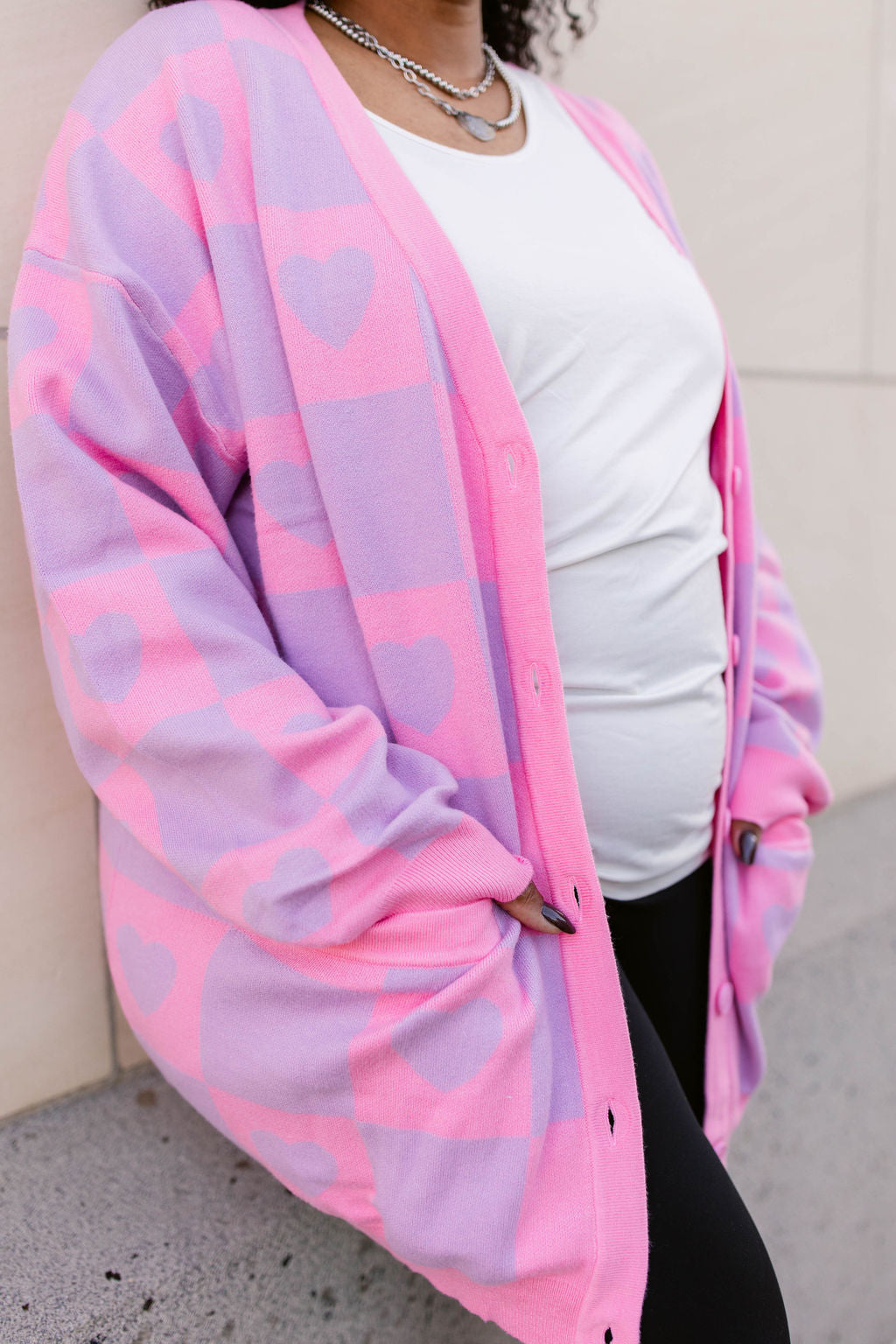 TABY ORIGINAL: Radical Self Love Cardigan In Lavender & Pink*** Sizes XS-5X!***