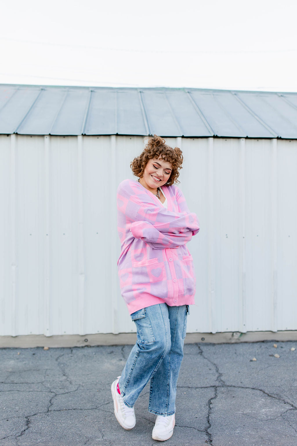 TABY ORIGINAL: Radical Self Love Cardigan In Lavender & Pink*** Sizes XS-5X!***