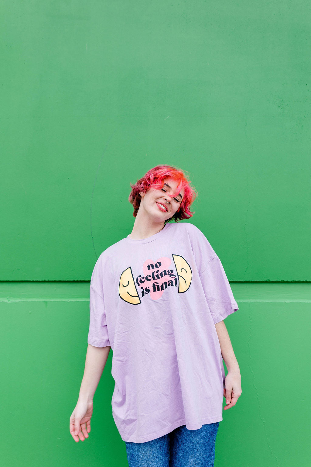 TABY ORIGINAL: No Feeling Is Final Boxy Tee In LILAC***RESTOCKED***
