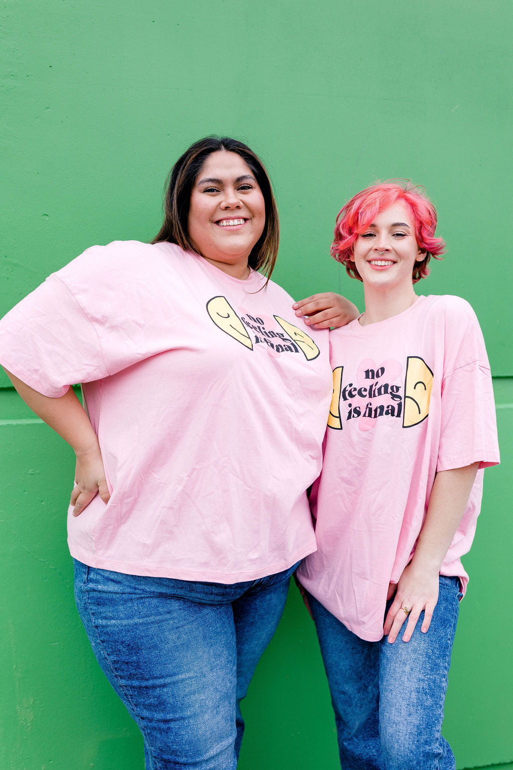 TABY ORIGINAL: No Feeling Is Final Boxy Tee In PINK*** RESTOCKED***
