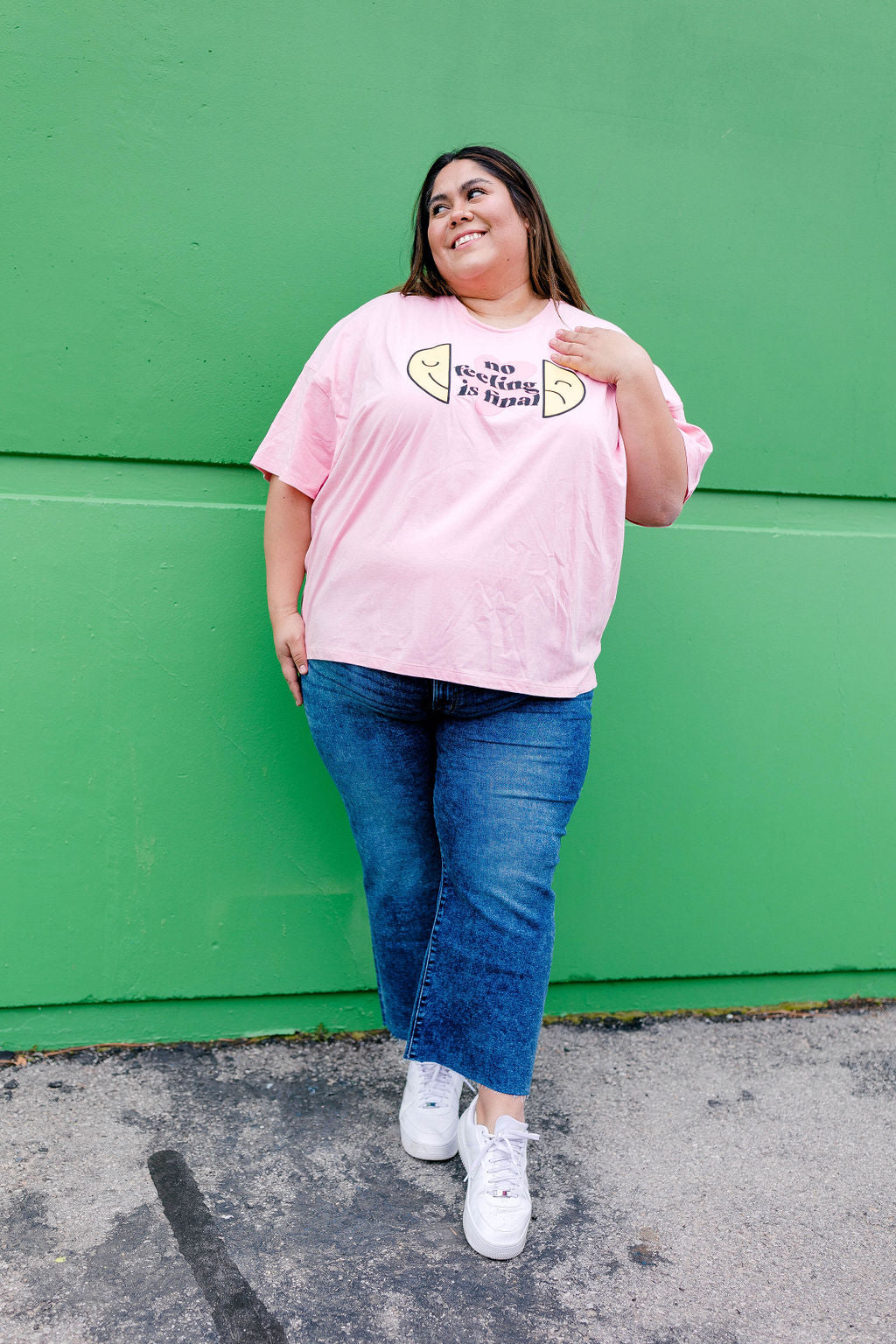 TABY ORIGINAL: No Feeling Is Final Boxy Tee In PINK*** RESTOCKED***