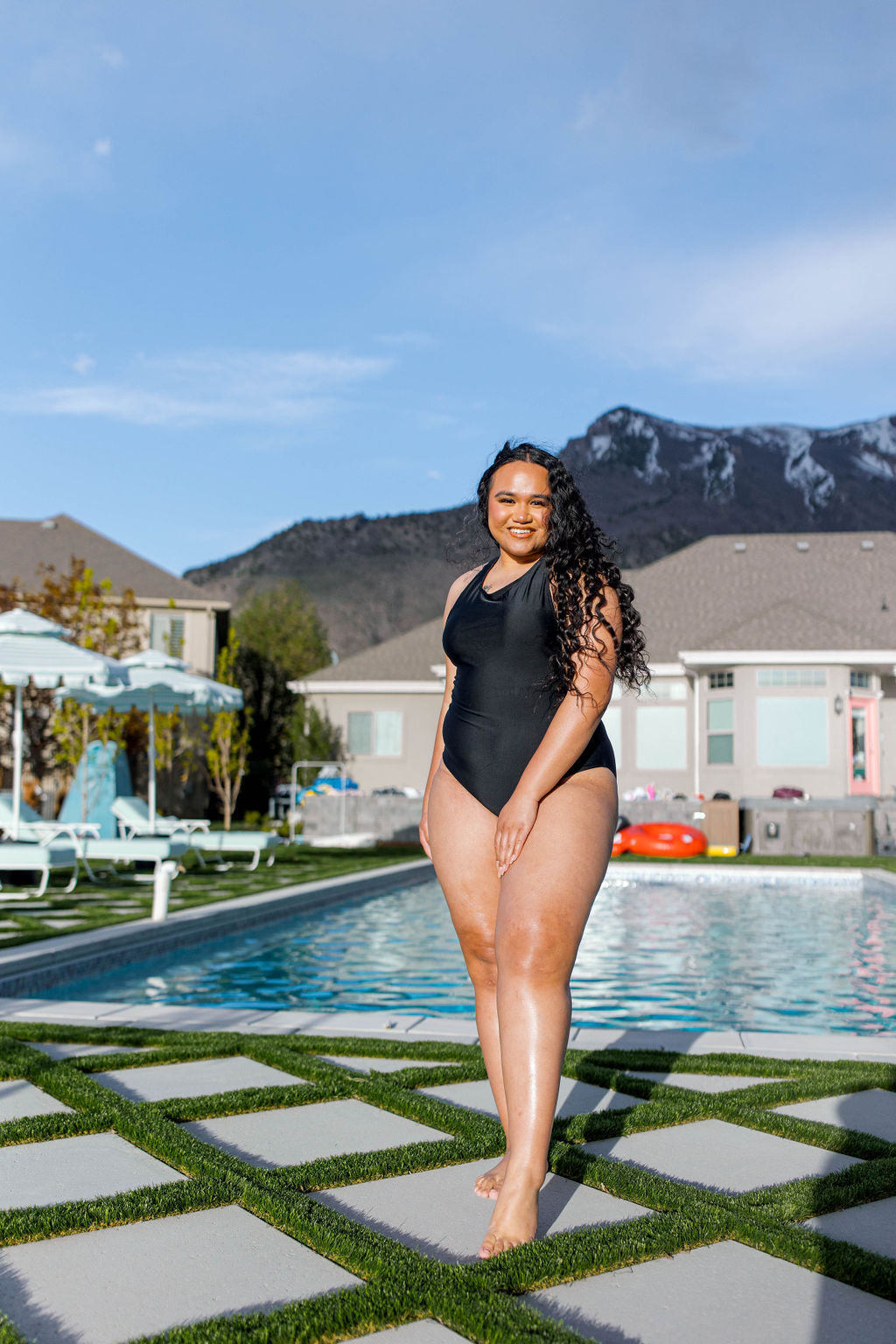 TABY ORIGINAL DESIGN: BRB, Chilling By The Pool In My 1 Piece Swimsuit IN SIZES XS-5X***